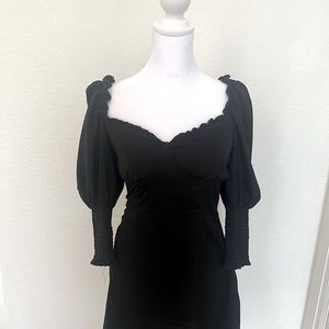 H&M Puff Sleeve Black Mini Dress